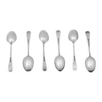 A Cased Set of Six English Silver Coffee Spoons