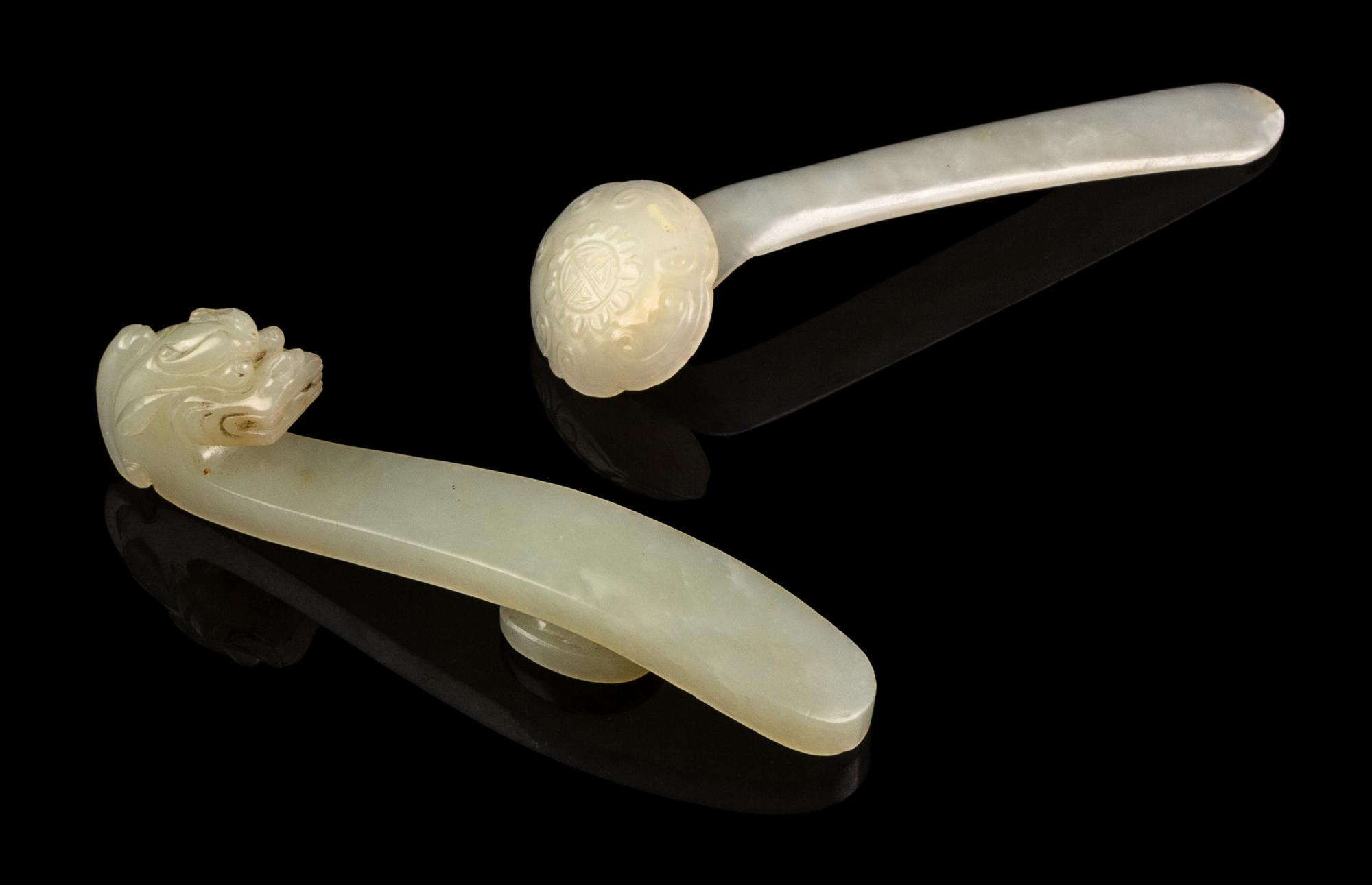 Two Chinese Pale Celadon Jade Articles