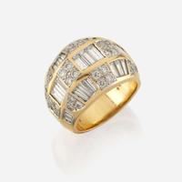 A gold and diamond ring