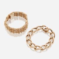 Two fourteen karat gold bracelets