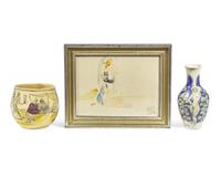 Standing Bather (1968) with Study of Two Readers verso; together with two vases (3)