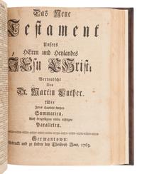 [BIBLE, in German]. Biblia, das ist, Die Heilige Schrift Altes und Neues Testaments . Germantown: Christoph Saur, 1763.