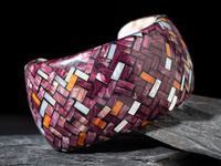 Mosaic Inlay Spiny Oyster Shell Cuff Bracelet