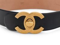 Chanel Leather CC Turn-Lock Belt