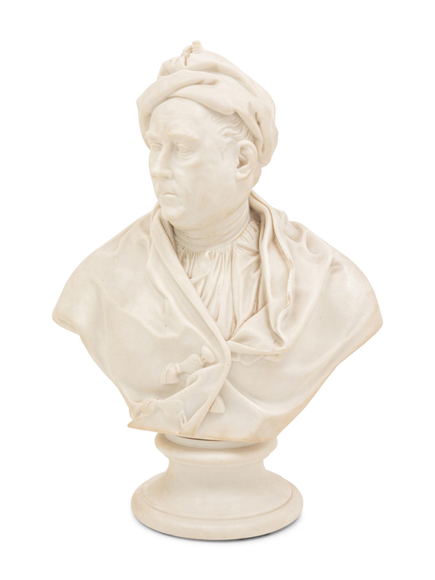 A Continental Bisque Porcelain Bust