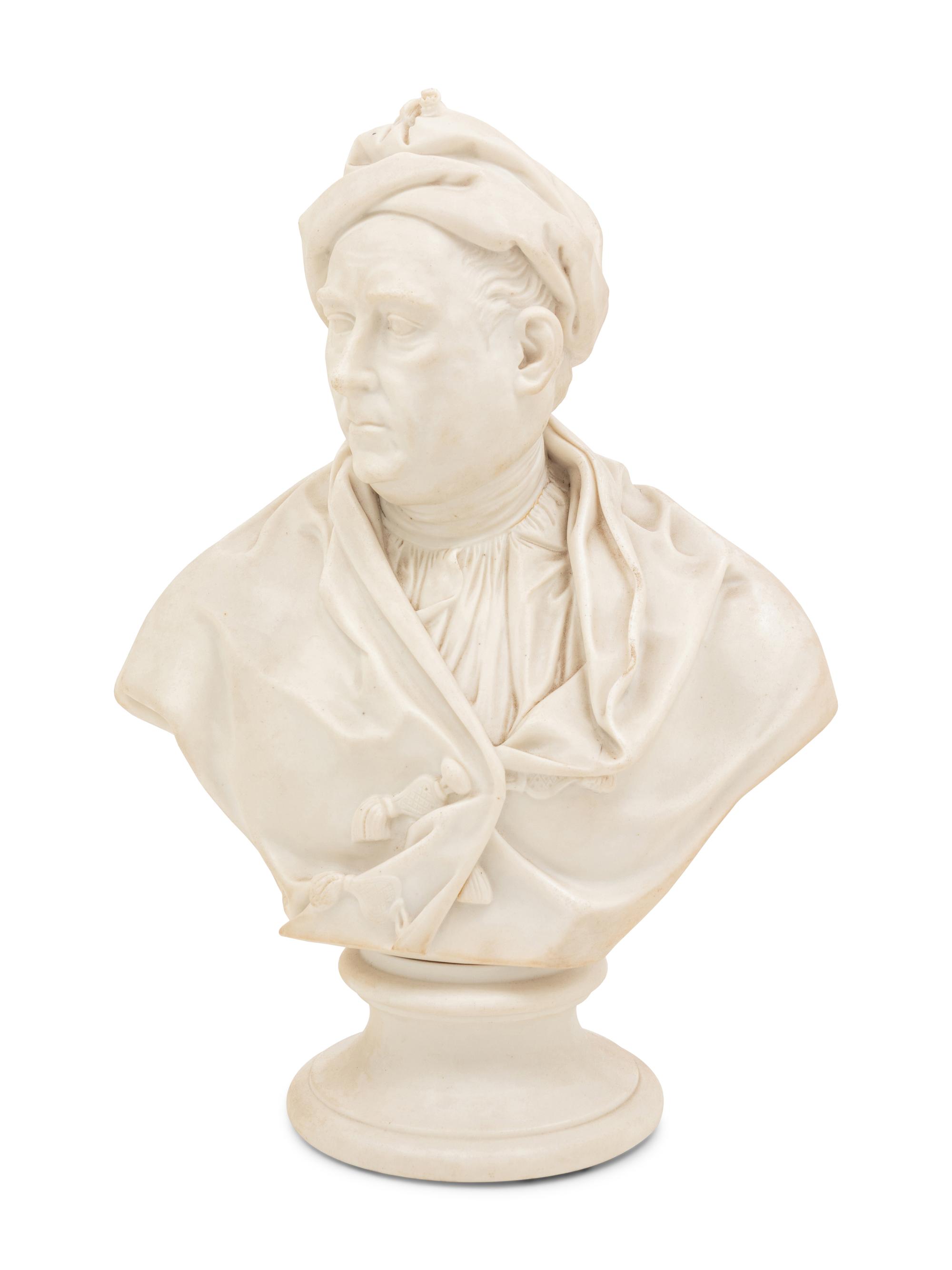 A Continental Bisque Porcelain Bust