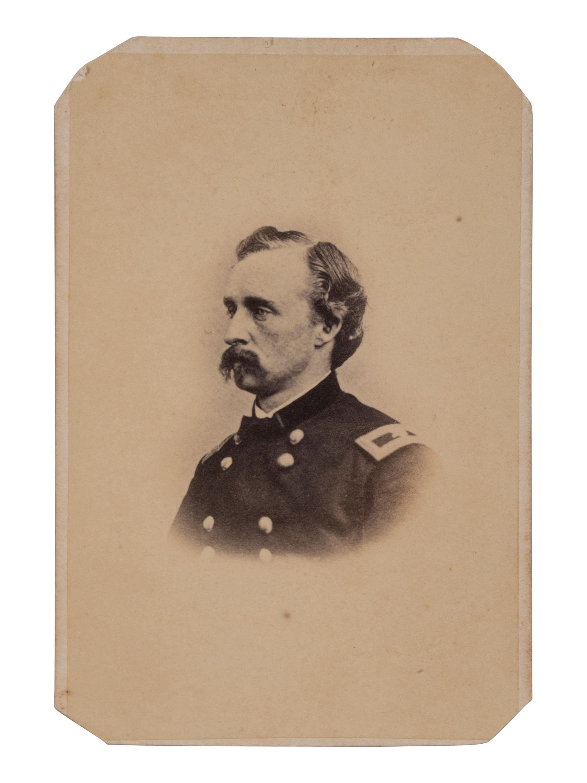 [CUSTER, George Armstrong (1839-1876)]. [BRADY, Mathew, photographer]. CDV of Custer as Brigadier General. [New York], [15 February 1864].