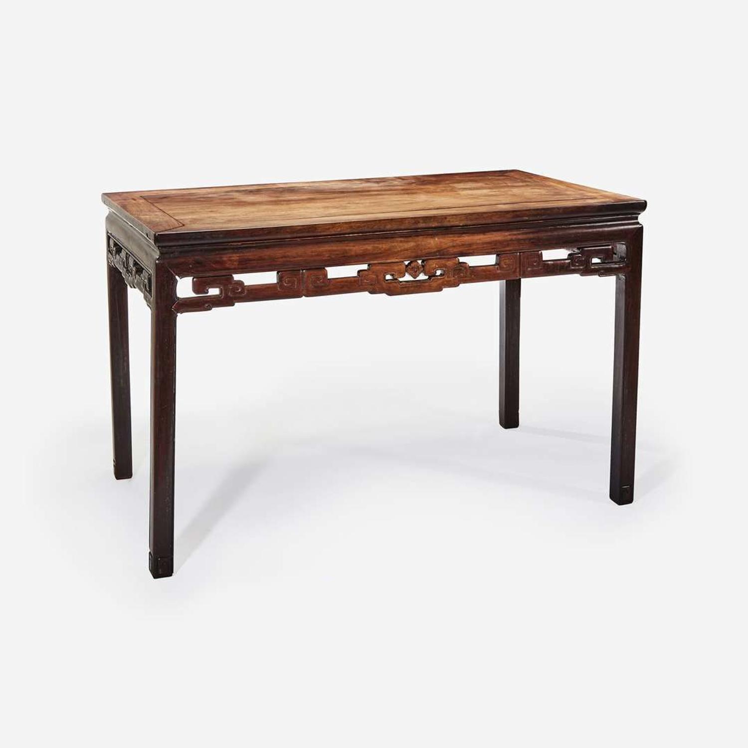 A Chinese hardwood rectangular table, possibly huanghuali 硬木方桌 或黄花梨 Probably Qing dynasty ??