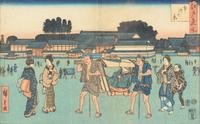 Twelve Prints Attributed to Hiroshige Each 9 3/4 x 14 inches (image).