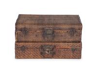Two Japanese Wicker Suitcases