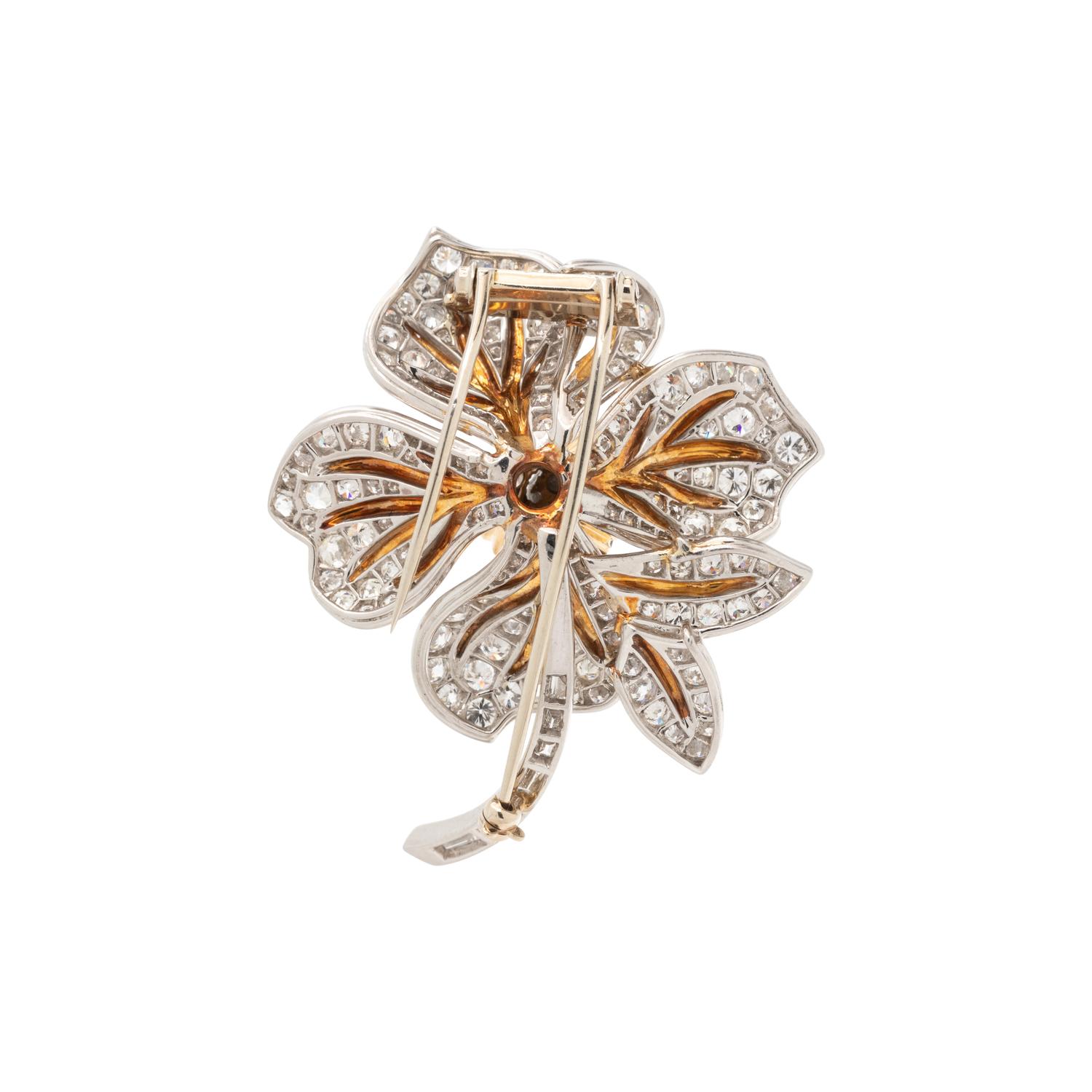 DIAMOND FLOWER BROOCH