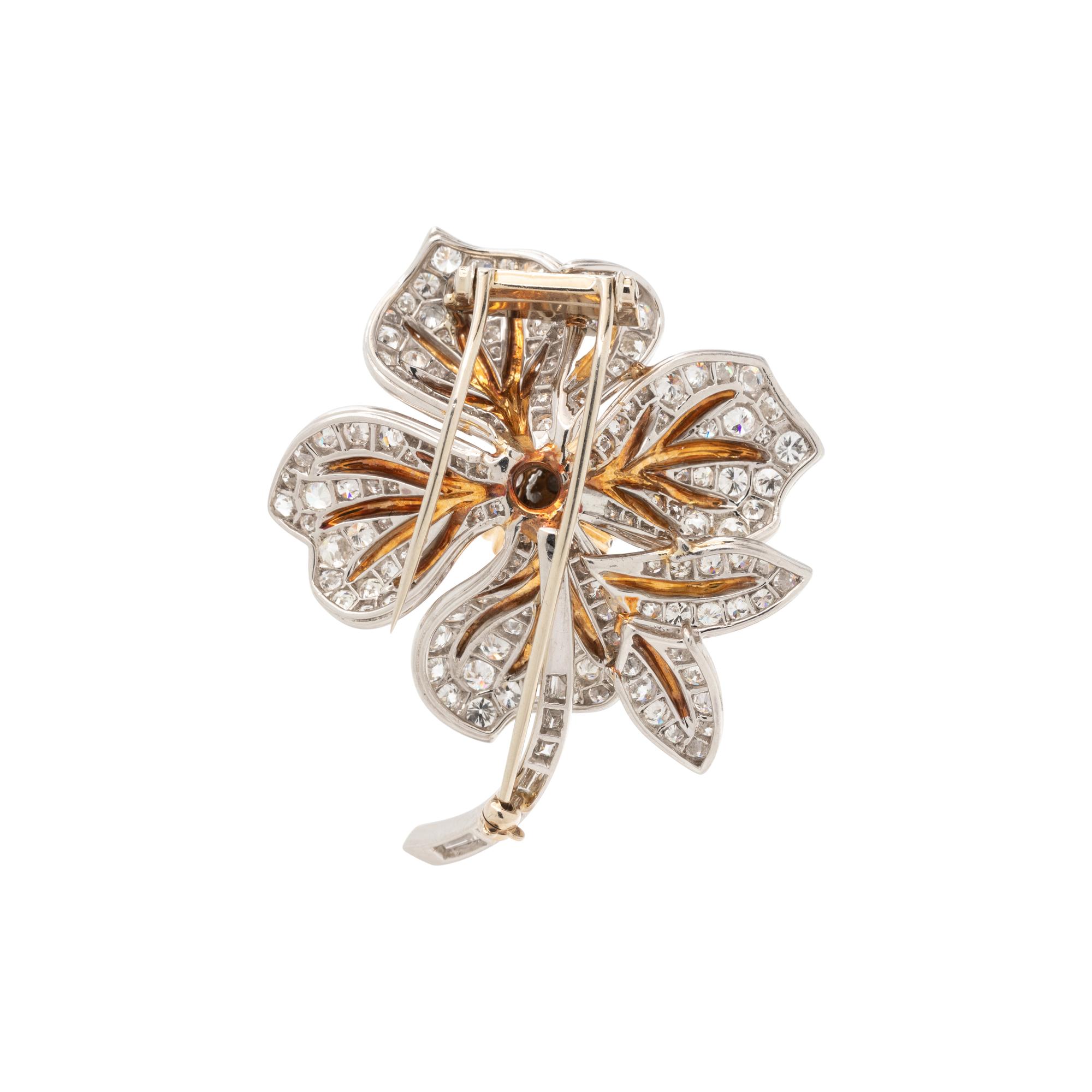 DIAMOND FLOWER BROOCH