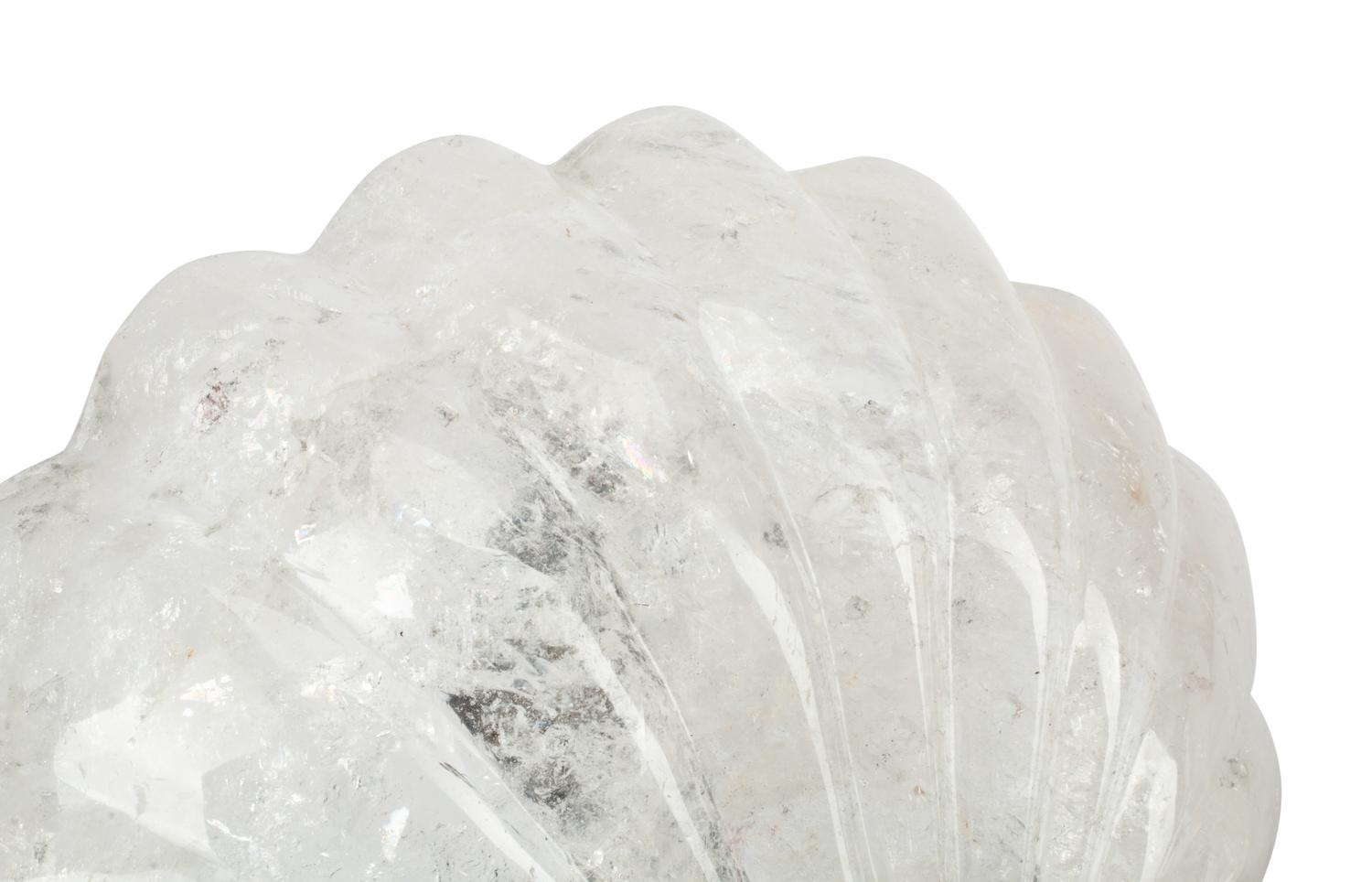 A Set of Three Rock Crystal Shell-Shaped Dishes