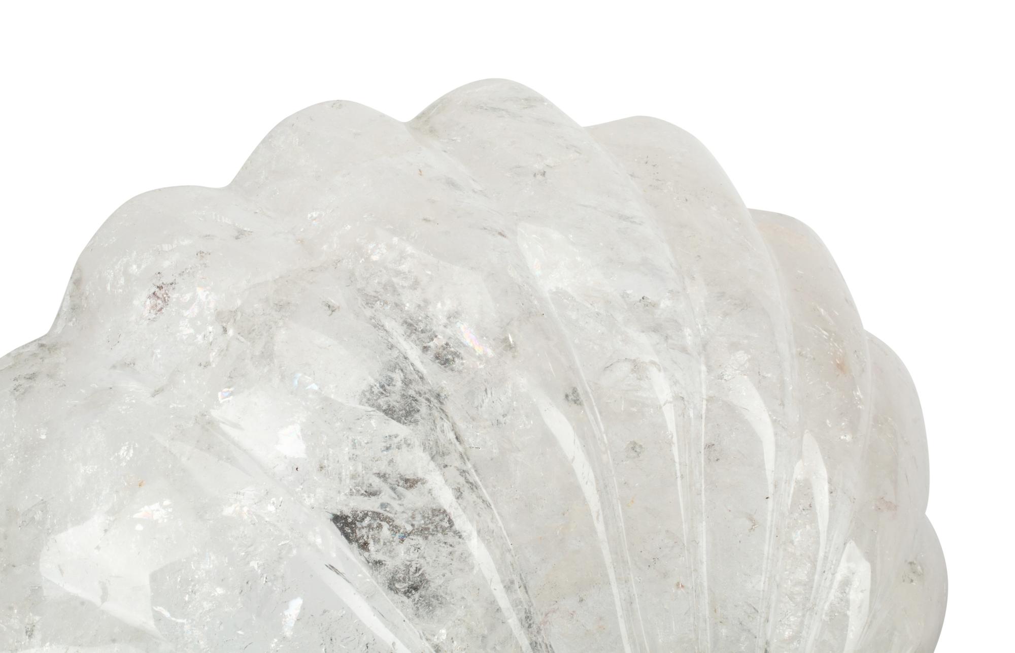 A Set of Three Rock Crystal Shell-Shaped Dishes