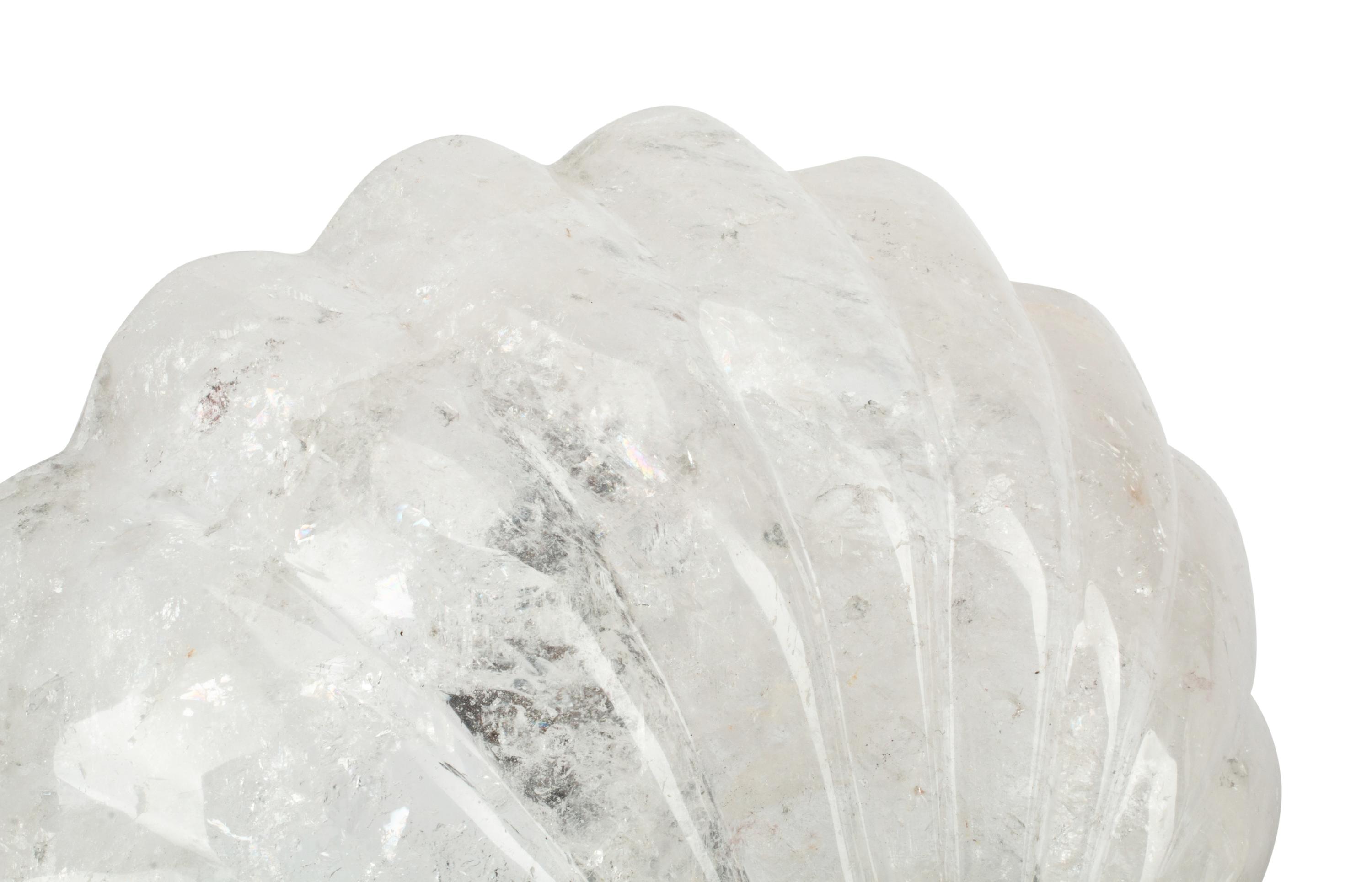A Set of Three Rock Crystal Shell-Shaped Dishes