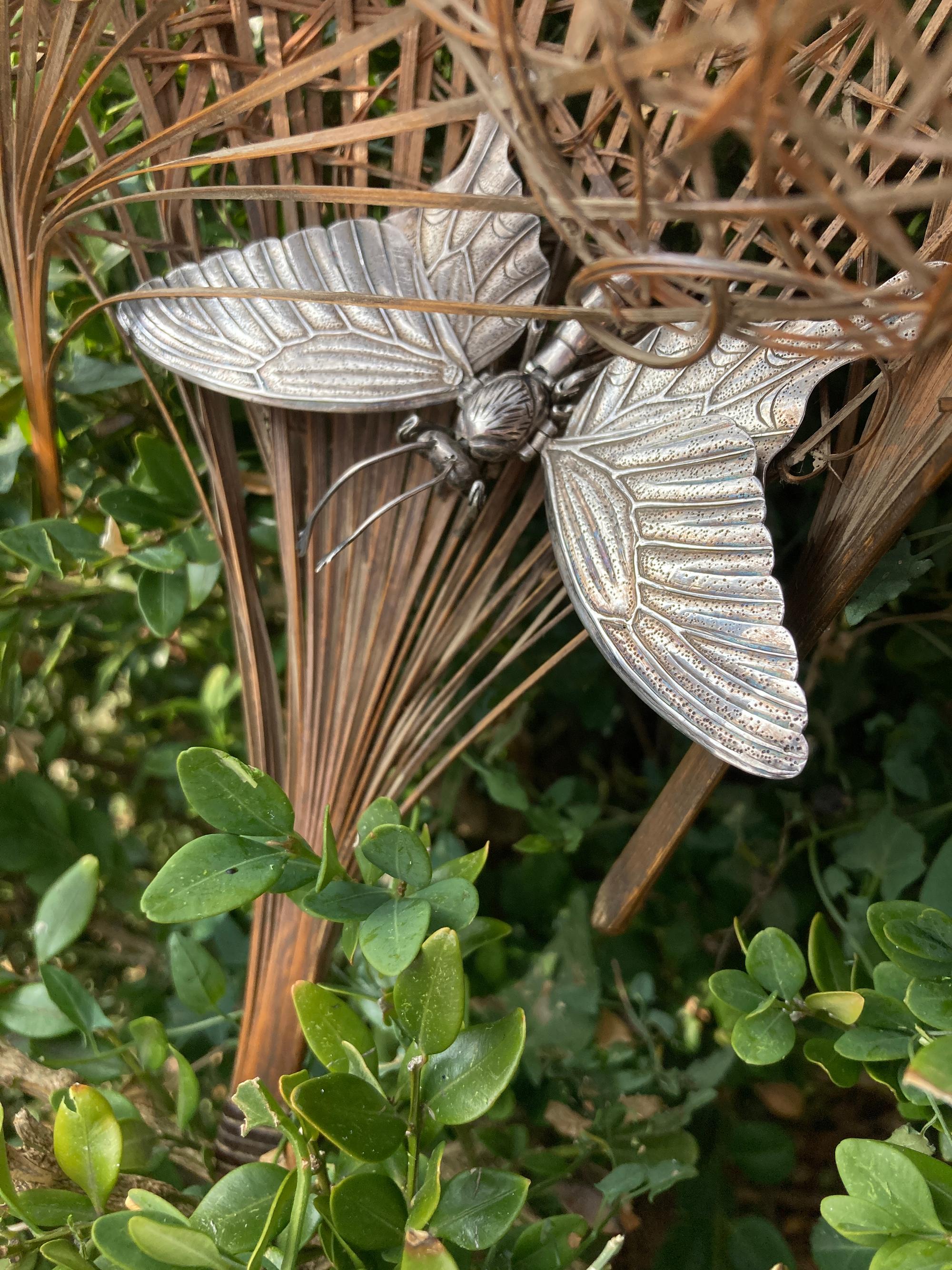 Two Silver Articulated Models of Insects