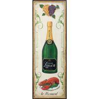 A Champagne Lanson and le Homard Painted Advertising Panel