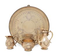 A Victorian Silver-Gilt Coffee Service