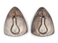 Sterling Silver Shield Clip Earrings