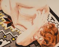 Model on Grey Patterened Rug II, 1974