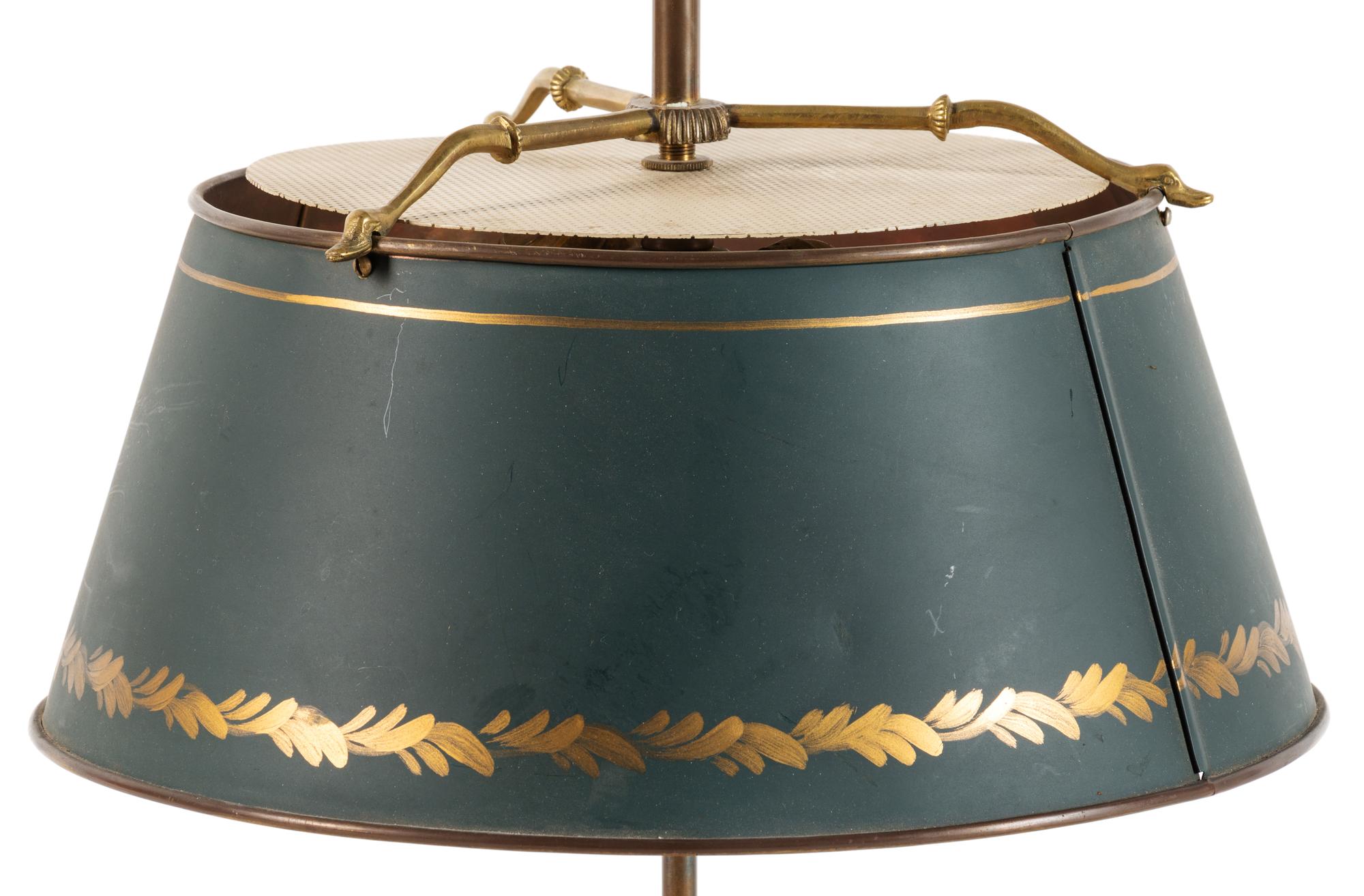 An Empire Style Gilt Bronze and Tôle Bouillotte Lamp