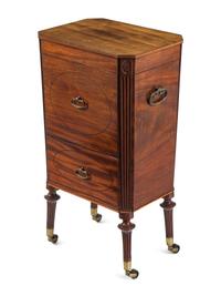 A George III Ebony-Strung Mahogany Cellarette
