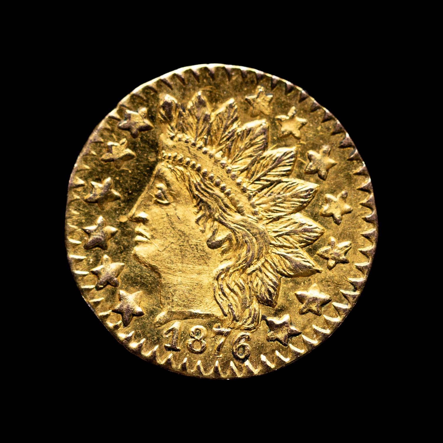 [CALIFORNIA FRACTIONAL GOLD] An 1876 $1/4 Gold Coin [BG-879]