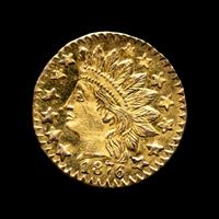 [CALIFORNIA FRACTIONAL GOLD] An 1876 $1/4 Gold Coin [BG-879]
