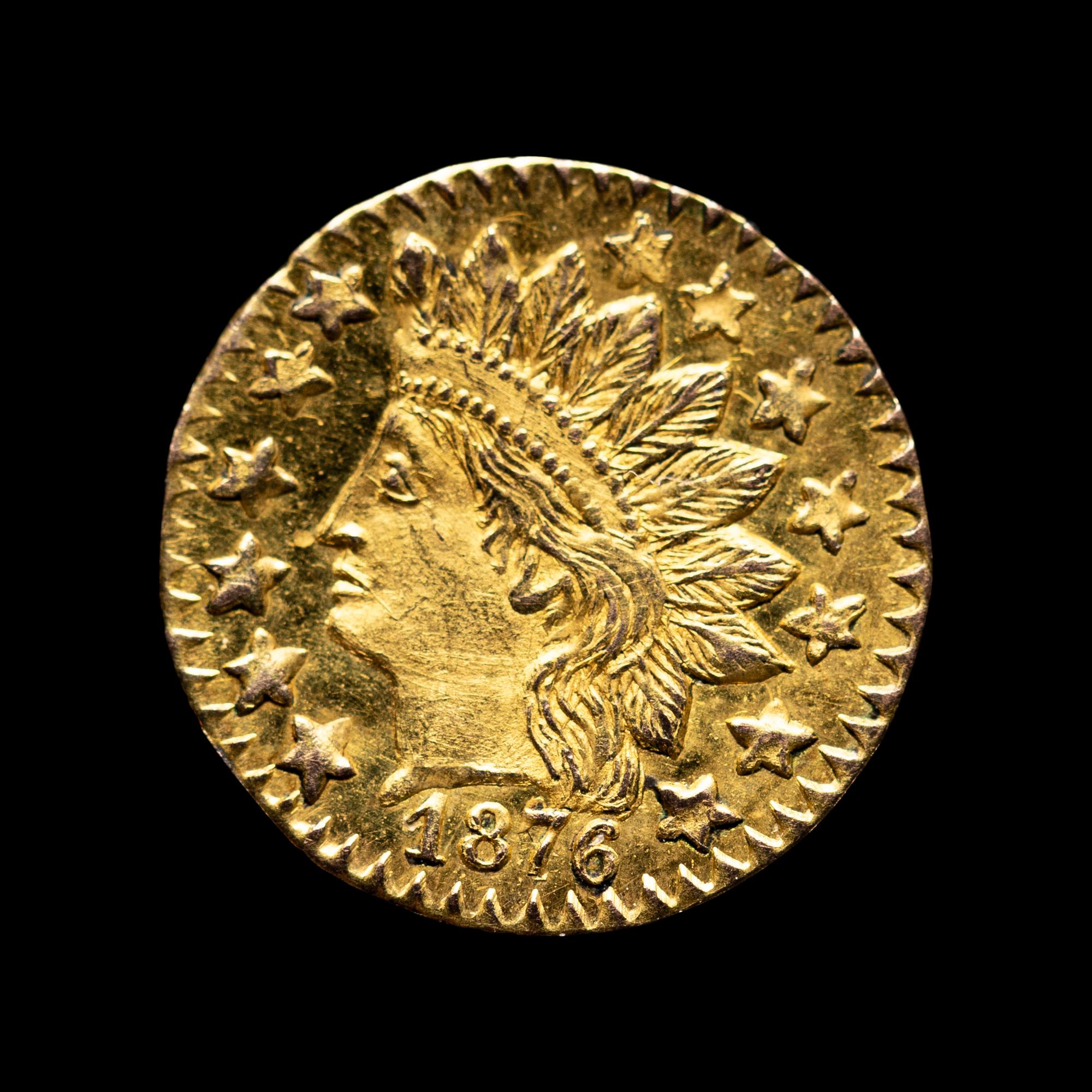 [CALIFORNIA FRACTIONAL GOLD] An 1876 $1/4 Gold Coin [BG-879]