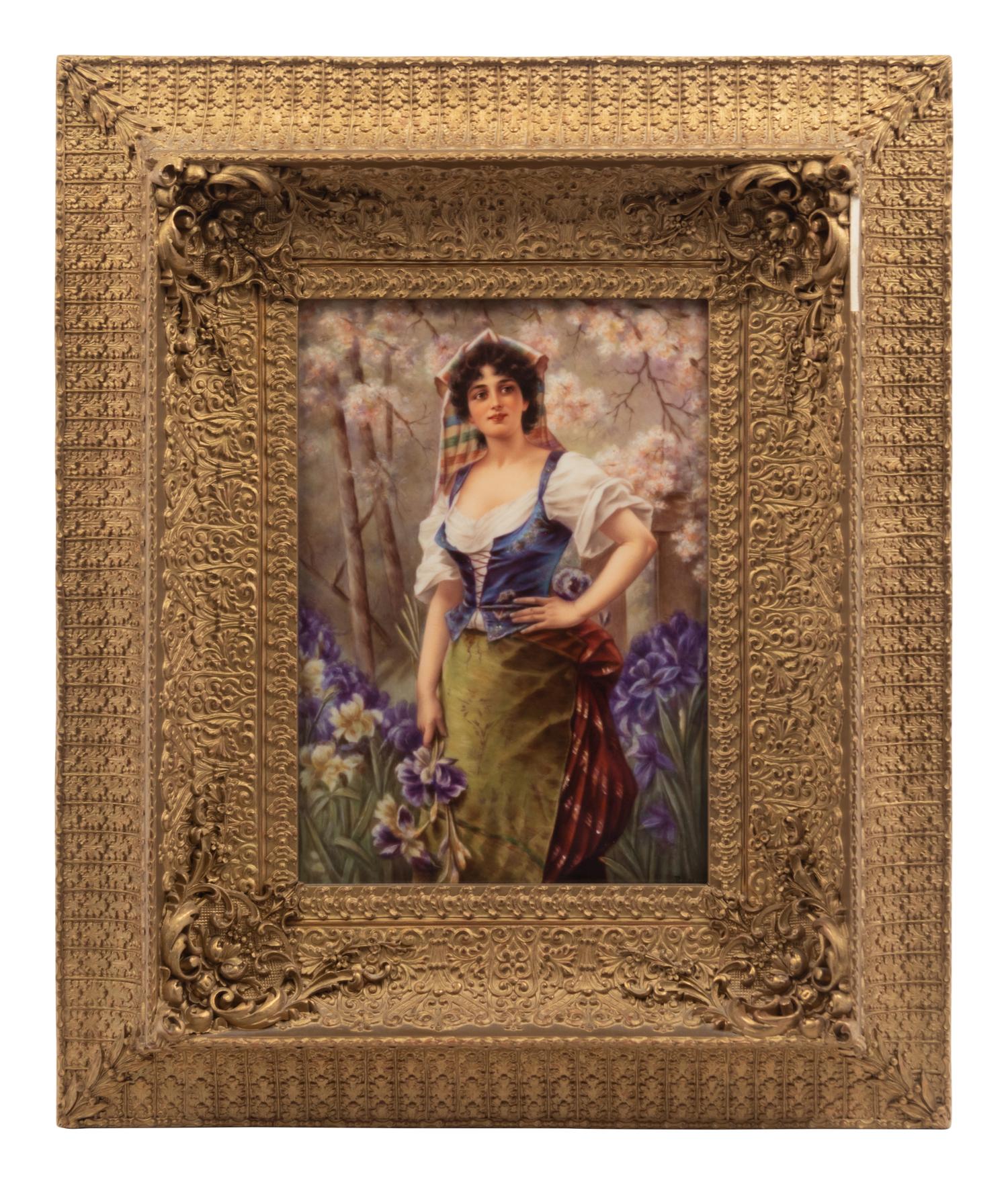A Framed Berlin (K.P.M.) Porcelain Plaque
