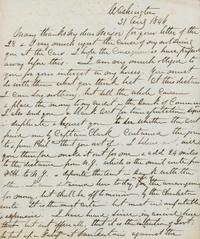 LEE, Robert E. (1807-1870). Autographed letter signed ("R E Lee"), to an unnamed recipient ("My dear Major"), 31 August 1846.