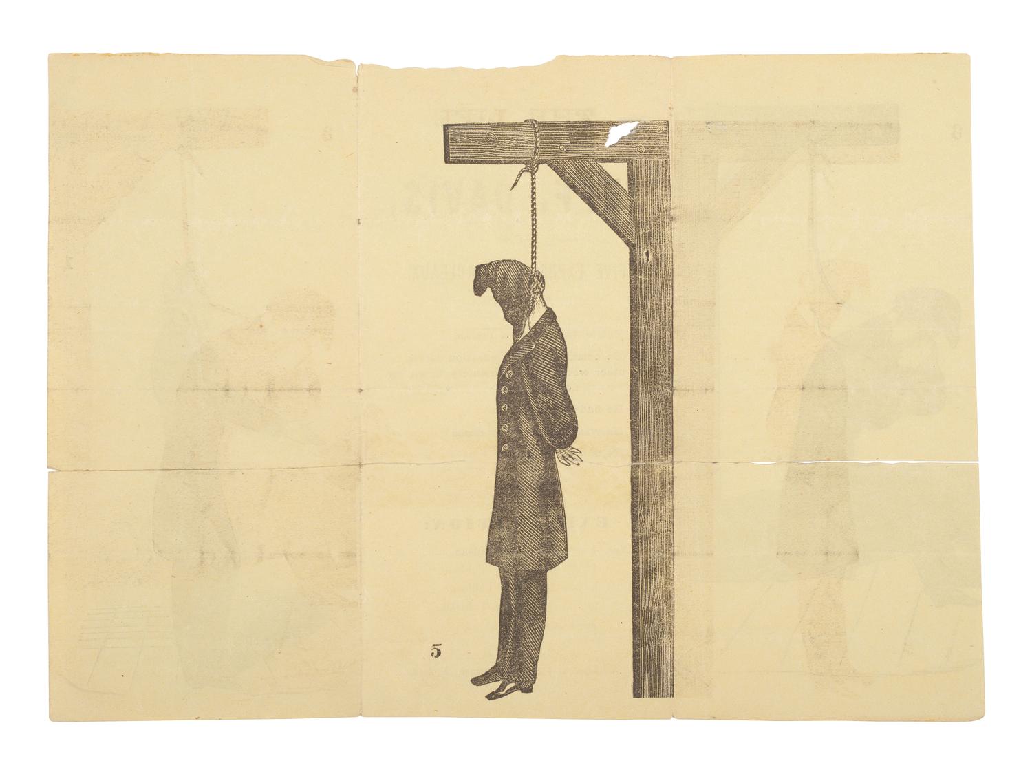 [CIVIL WAR]. The Life of Jeff. Davis in Five Expressive Tableaux . Ca 1865.