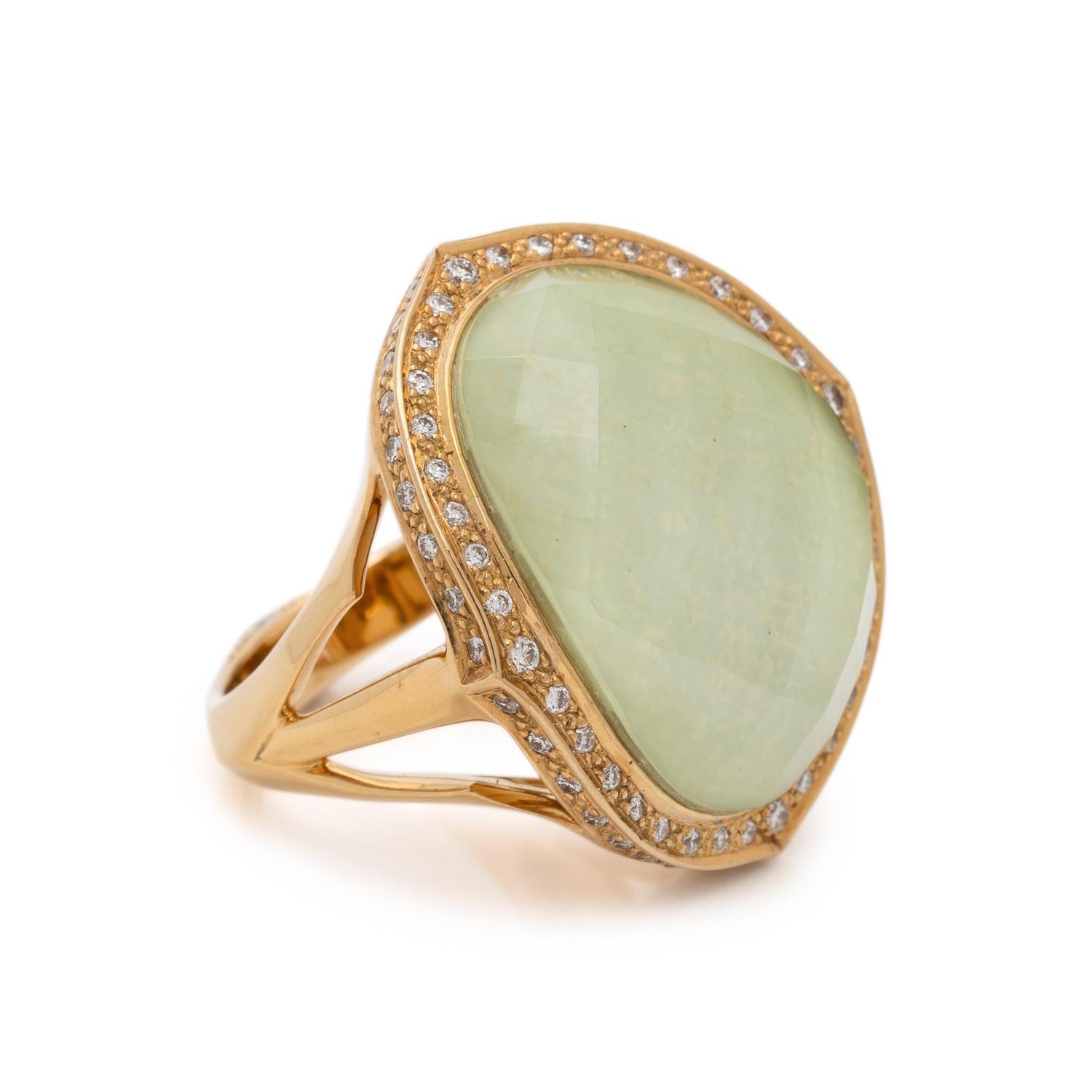 STEPHEN WEBSTER, 'CRYSTAL HAZE' QUARTZ, DIAMOND, AND YELLOW GOLD RING