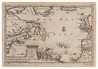 VAN DER AA, Pieter. 't Noorder Gedeelte van Virginie, door Bartholomeus Gosnol en Martin Pringe, uyt Engeland bevaaren. [1707 or later]
