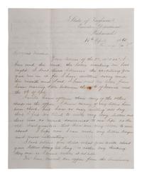 [CIVIL WAR]. Union soldier's letter written on captured Confederate stationery by Frederick C. Hale, Company F, 118th New York Infantry, with Confederate bonds. Richmond, 16 April 1865.