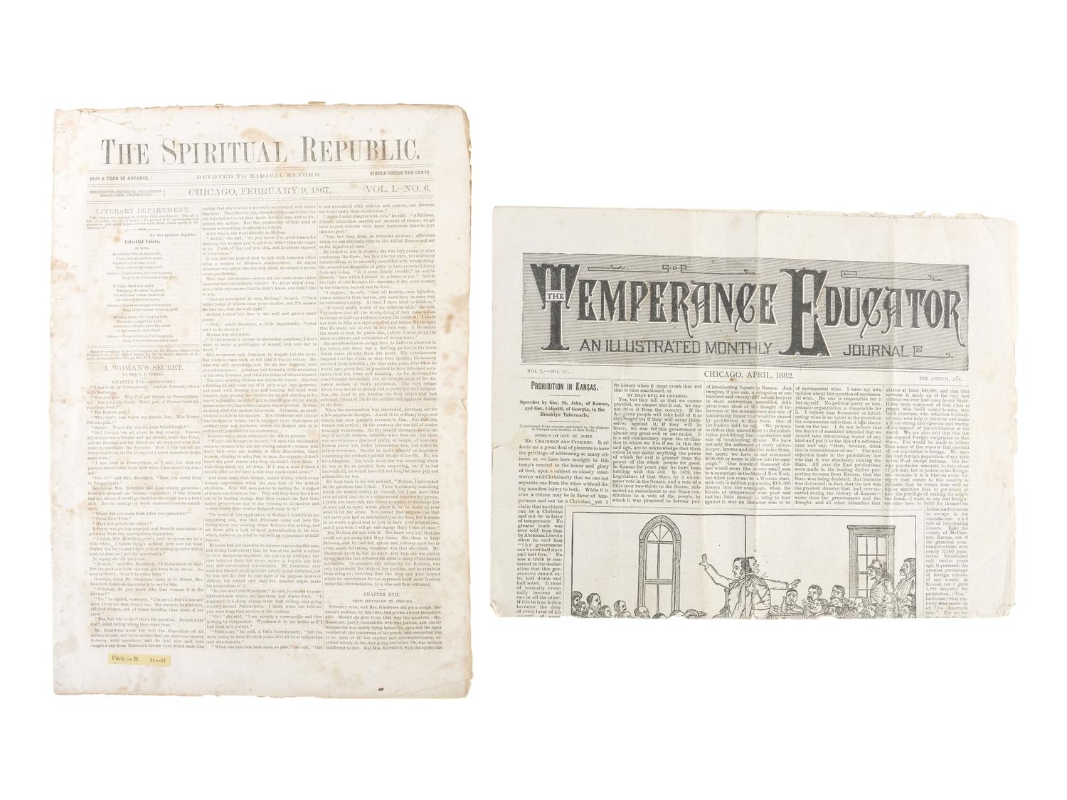 [WOMEN]. A group of pamphlets, handbills, and other ephemera related to women's suffrage, temperance, and educational movements, comprising: