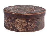 A Polychrome Paint and Floral-Decorated Splint Box