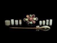 Ten Celadon Jade and Hardstone Articles
