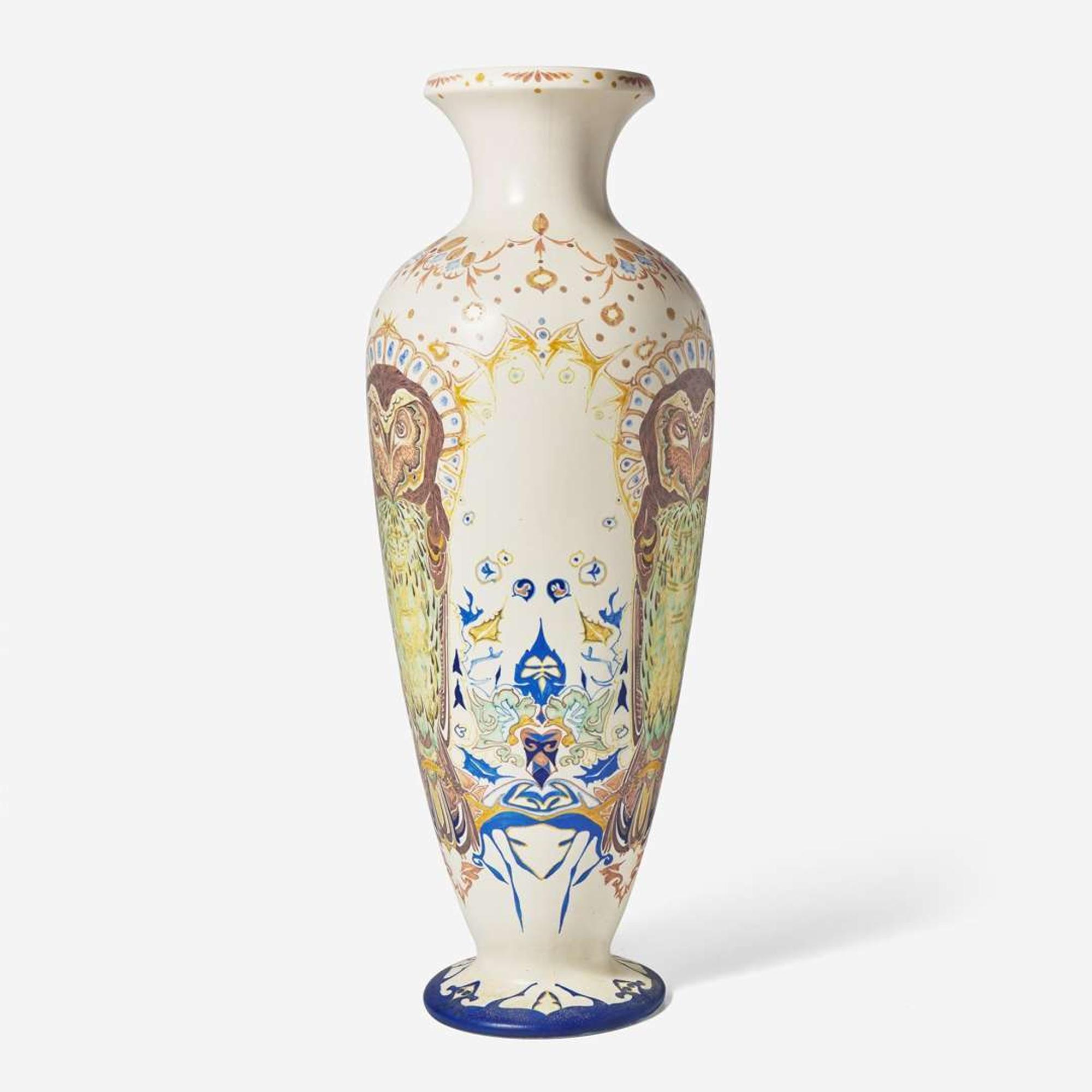 A large Art Nouveau glazed earthenware floor vase Plateelbakkerij Zuid-Holland (founded 1897), Gouda, Netherlands, 1898