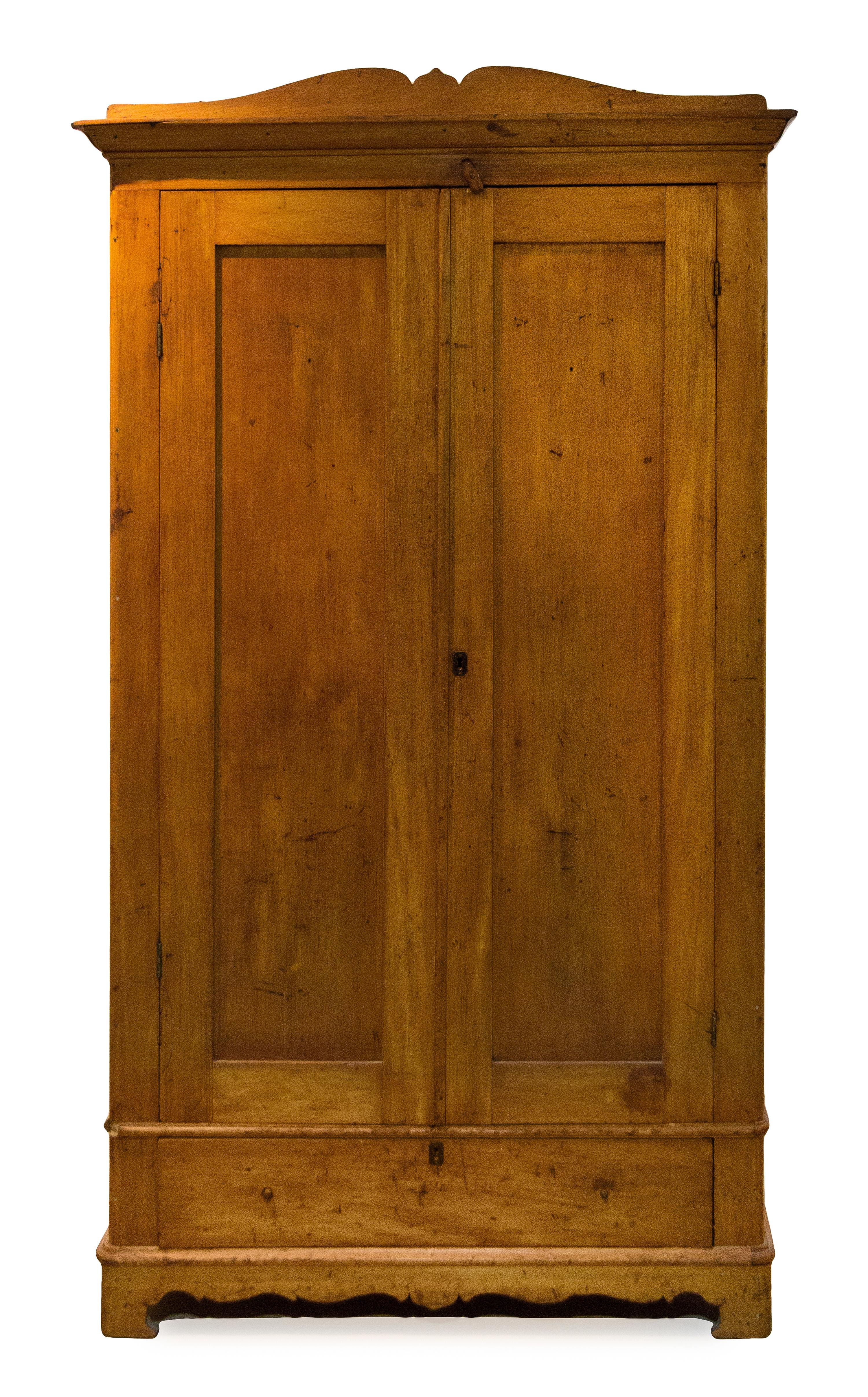 An American Pine Armoire Height 79 x width 45 x depth 23 inches. — 19TH CENTURY