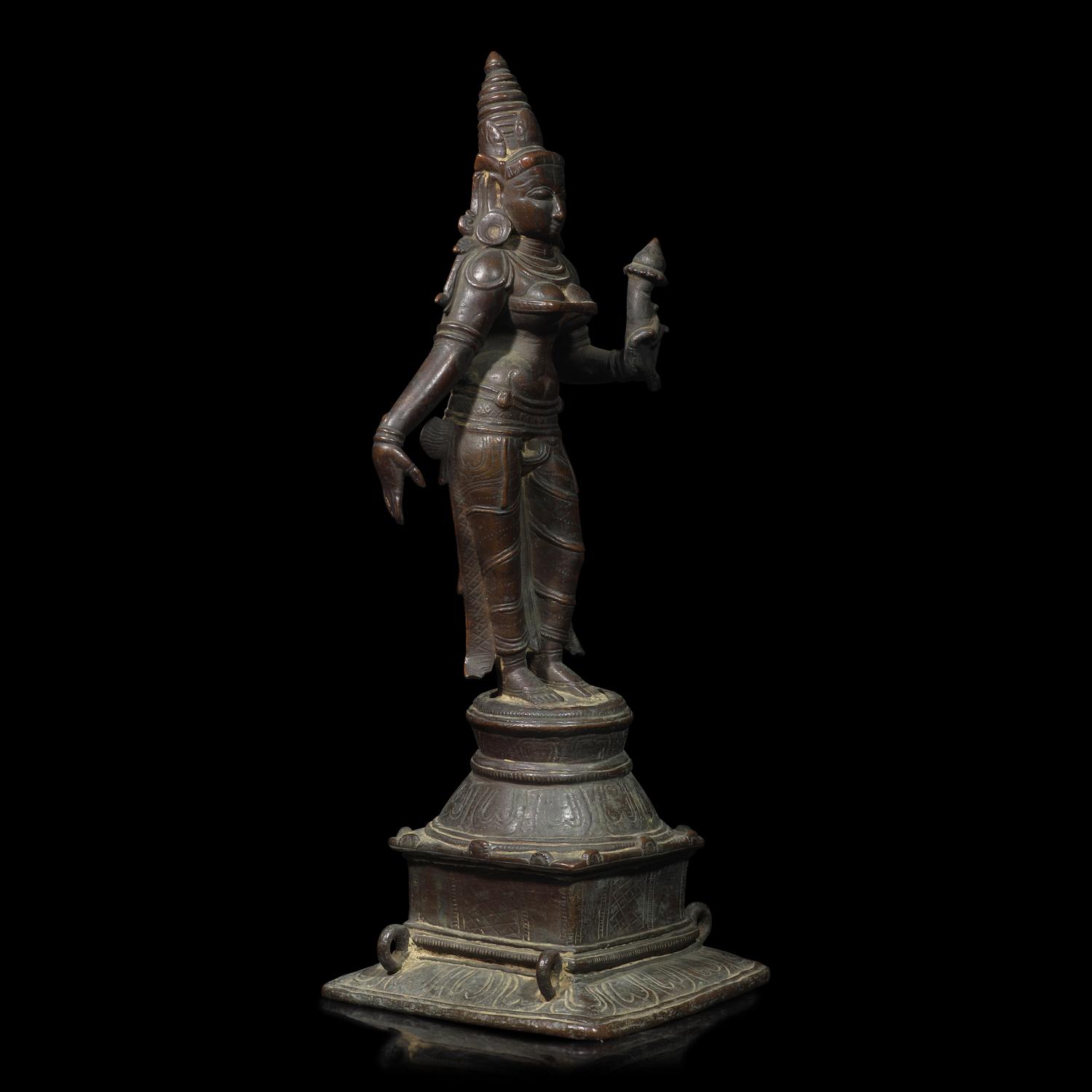 An Indian Bronze Figure of a Standing Female Deity, Budevi, 18th/19th Century or Earlier