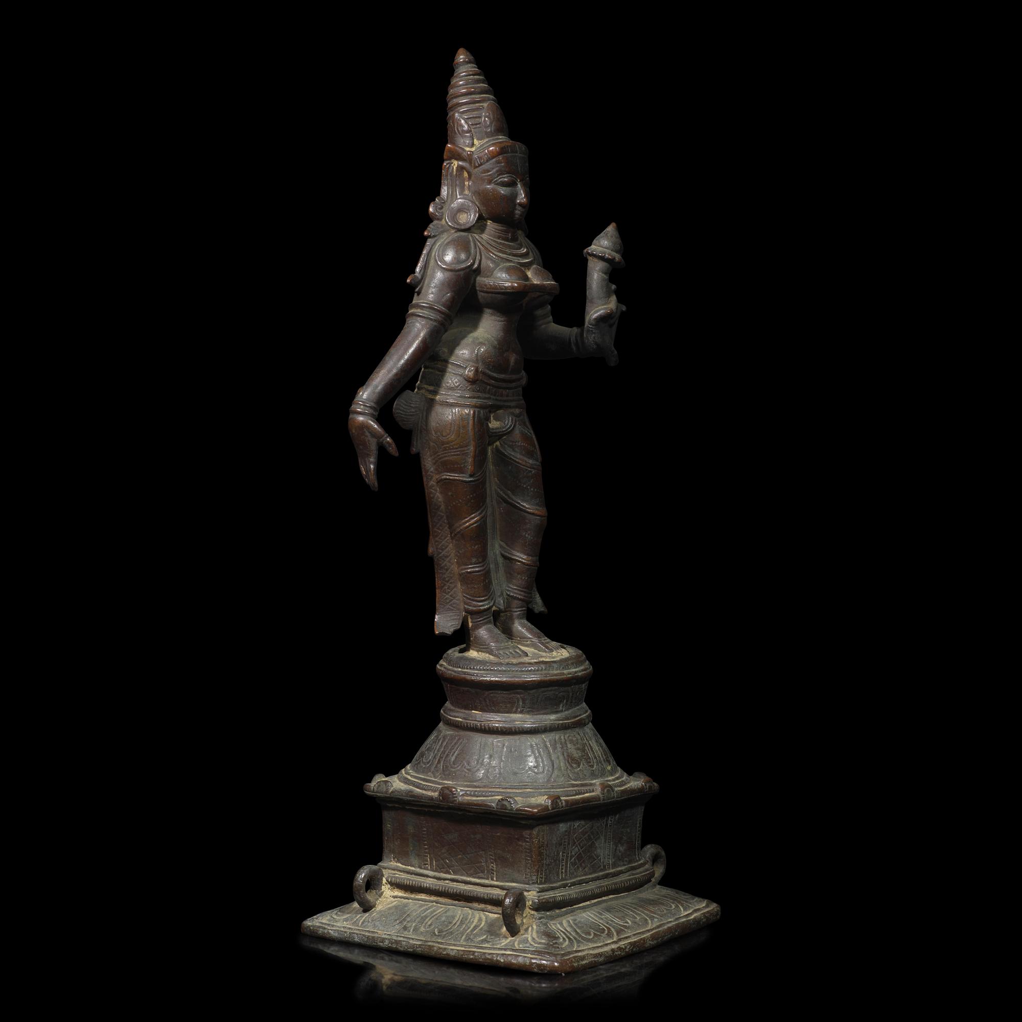 An Indian Bronze Figure of a Standing Female Deity, Budevi, 18th/19th Century or Earlier