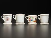 Four Railroading Porcelain Occupational Shaving Mugs