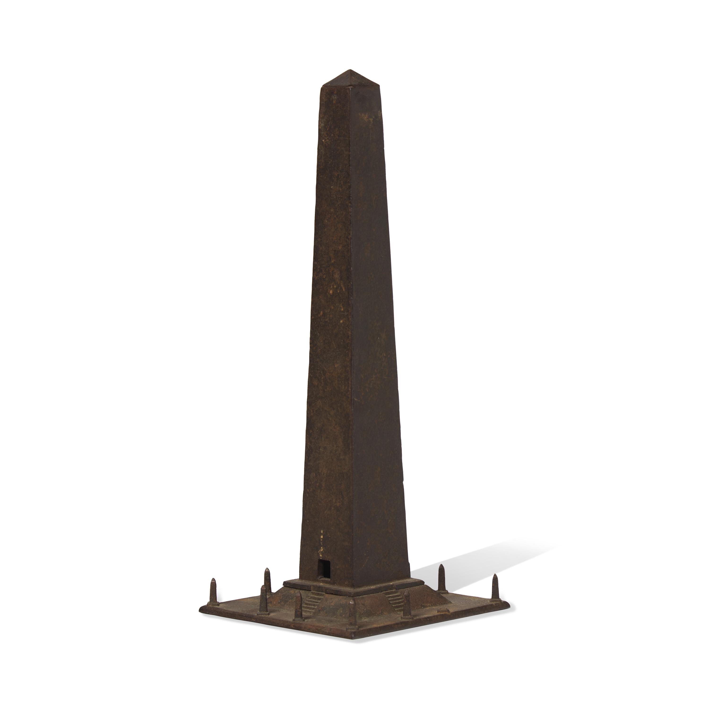 A Miniature Cast Iron Model of the Bunker Hill Monument on Breed's Hill in Boston, Massachusetts