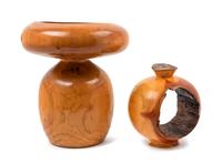 Two Turned Wood Vessels