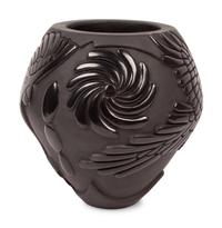 Blackware Pottery Jar, with Eagle and Parrot
