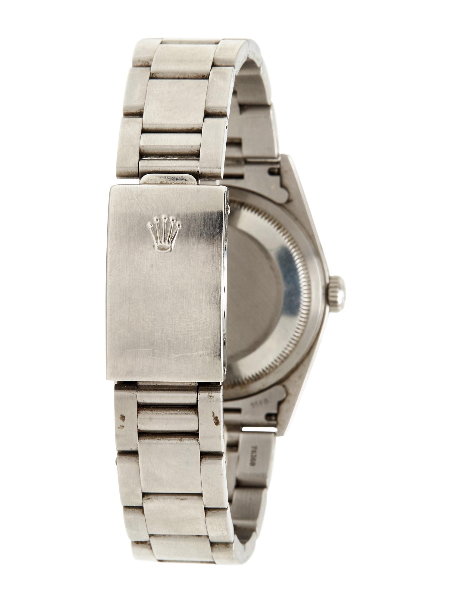 ROLEX, REF. 16200 STAINLESS STEEL BLUE ROMAN 'OYSTER PERPETUAL DATEJUST' WATCH