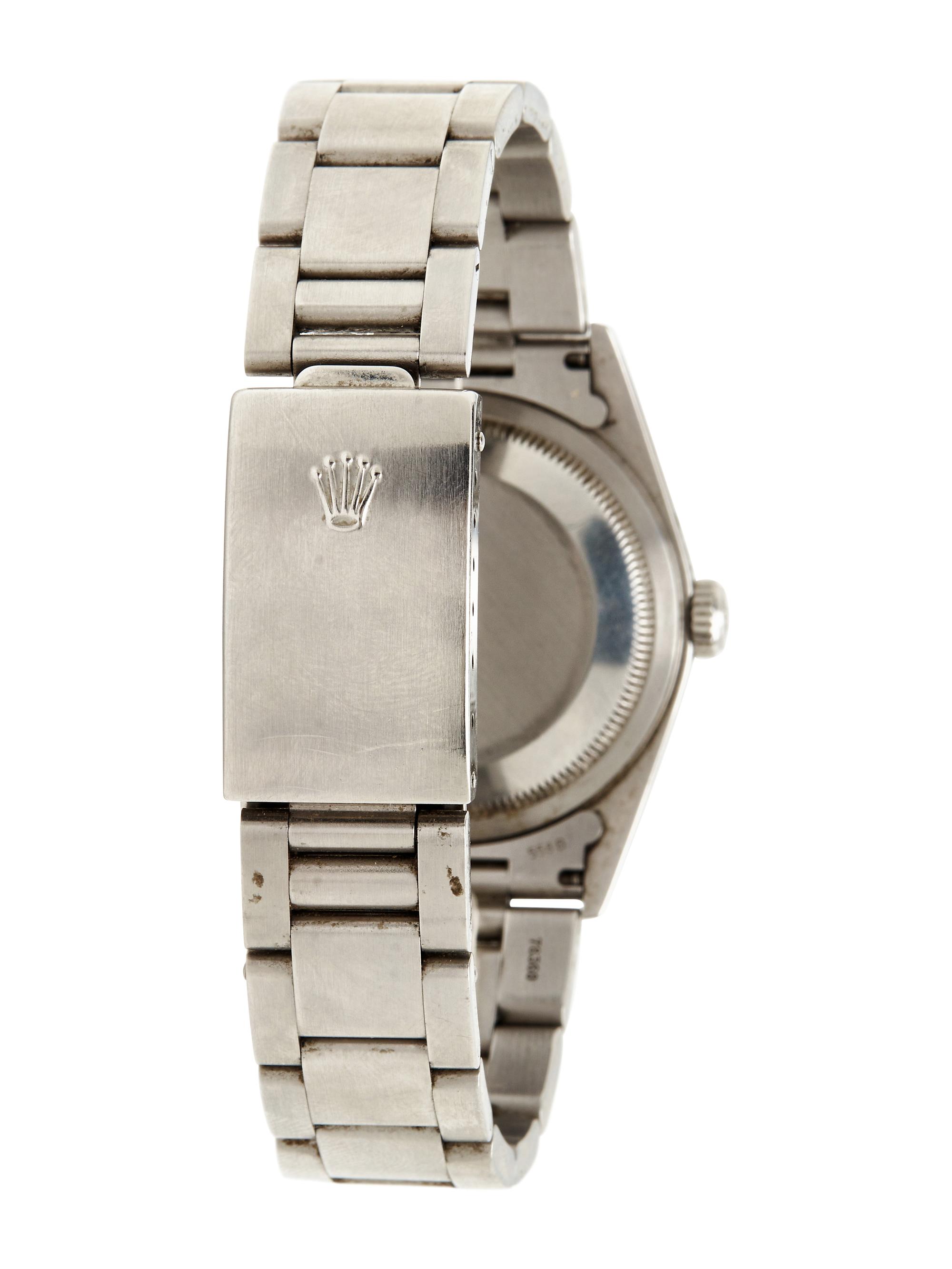 ROLEX, REF. 16200 STAINLESS STEEL BLUE ROMAN 'OYSTER PERPETUAL DATEJUST' WATCH