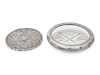 Twenty Glass and Silver Coasters
