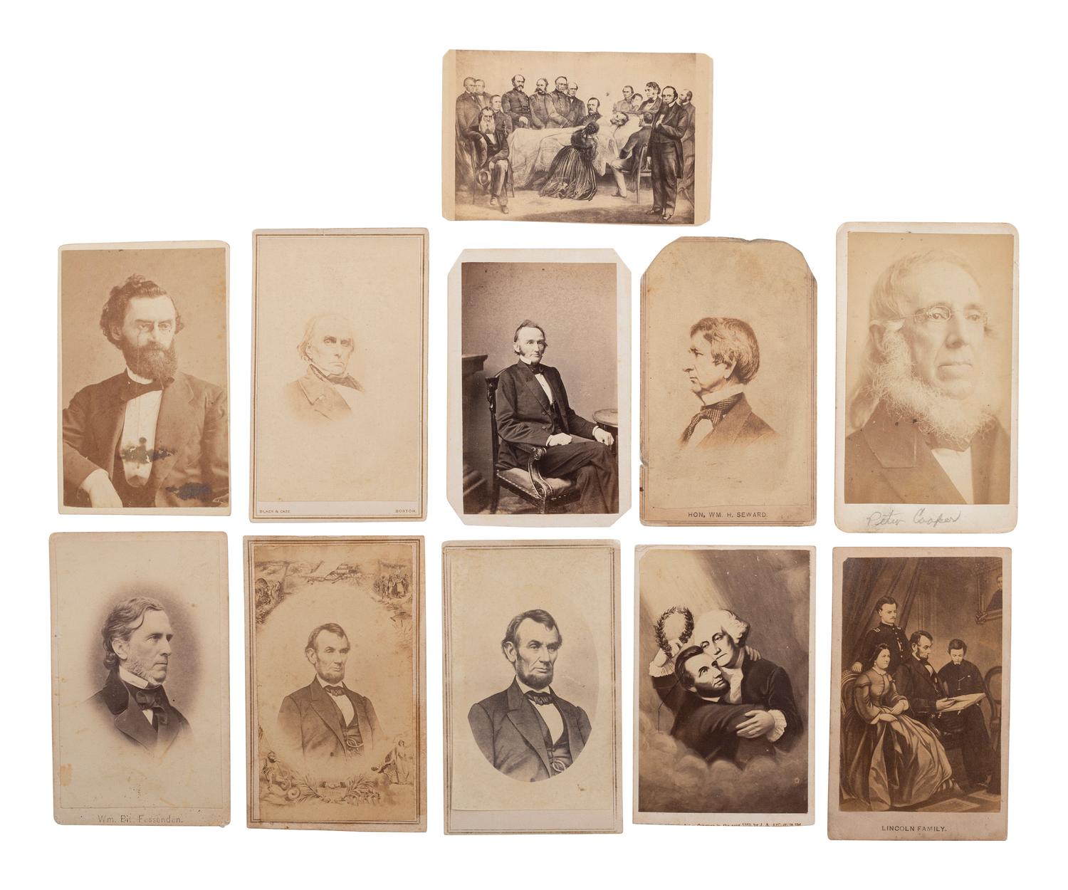 [LINCOLNIANA]. Photographs and ephemera related to Abraham Lincoln and his associates.